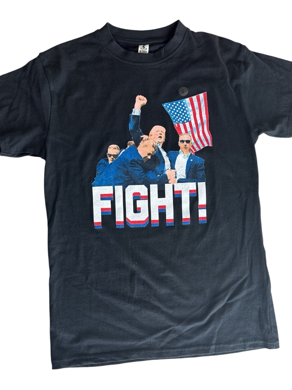 Graphic 'FIGHT!' Trump Crewneck T-Shirt S Men’s Brisco Brands Patriotic